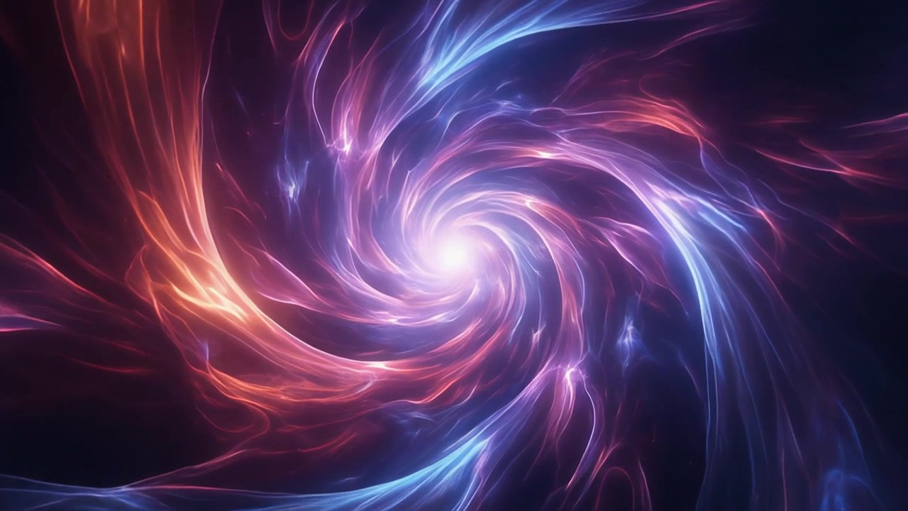 Abstract Swirling Nebula of Red and Blue Light