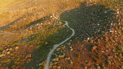 golden sunlight through kasteelpoort hiking trail at table mountain national park in cape town, south africa