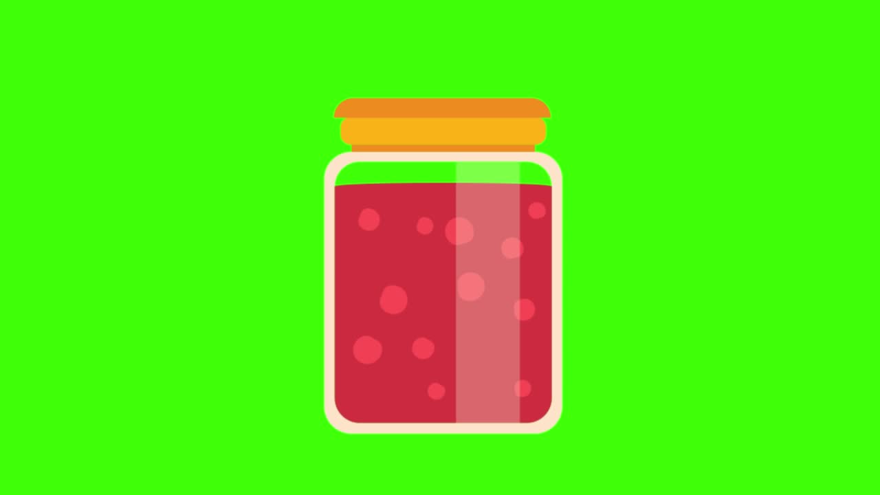 Icon of a jam jar pops up on the green screen