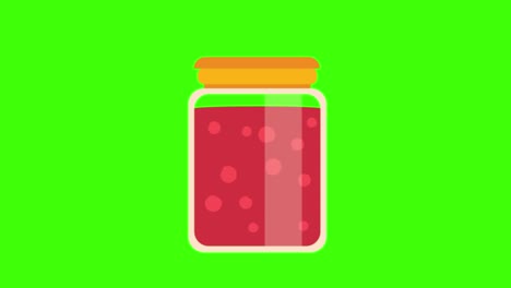 icon of a jam jar pops up on the green screen