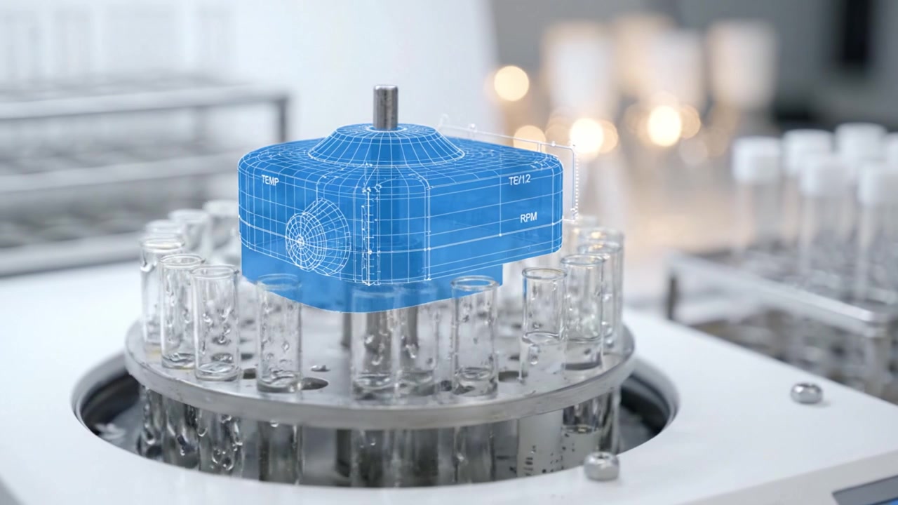 Advanced Laboratory Equipment Featuring a Transparent 3D Model for Enhanced Visualization of Apparatus in a Scientific Research Environment