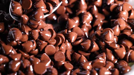 spoon stirring chocolate chips in a bowl