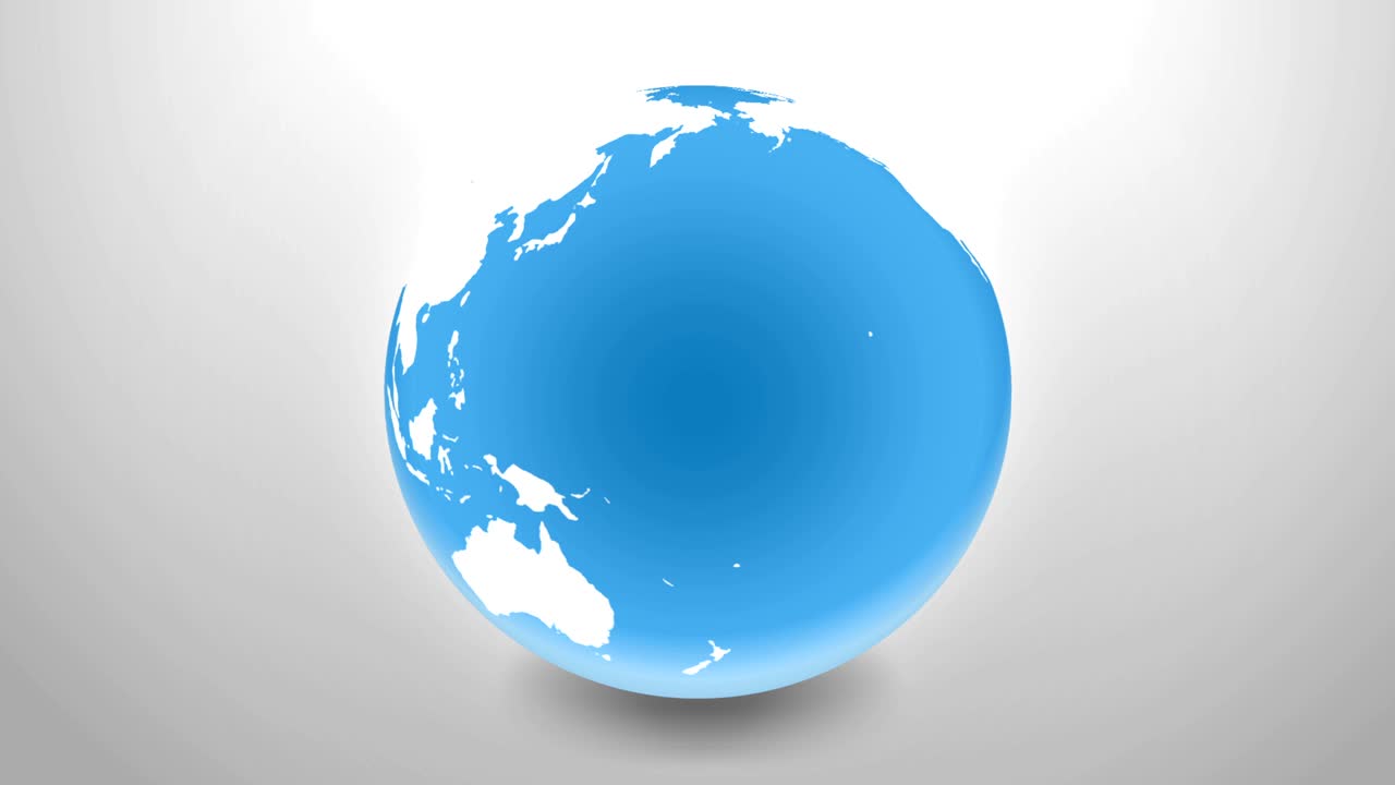 회색 배경에 있는 지구 행성의 루프 애니메이션