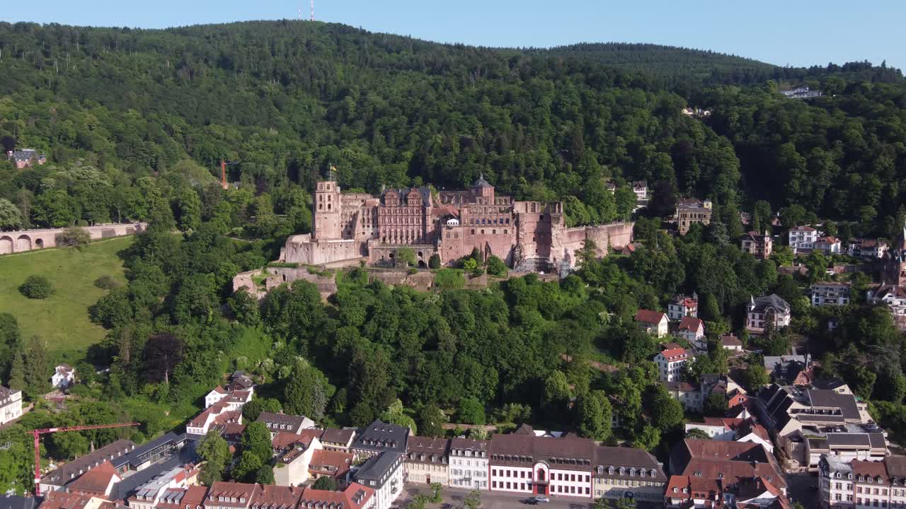 Castello di Heidelberg in Germania al tramonto.