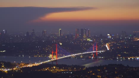 istanbul city at night, timelapse.