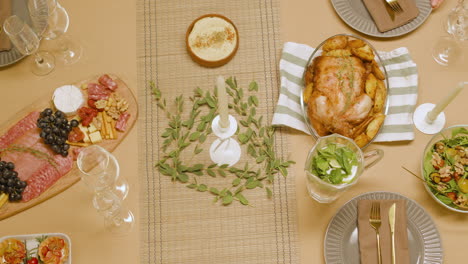 top view of dining table