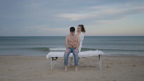 beach massage session