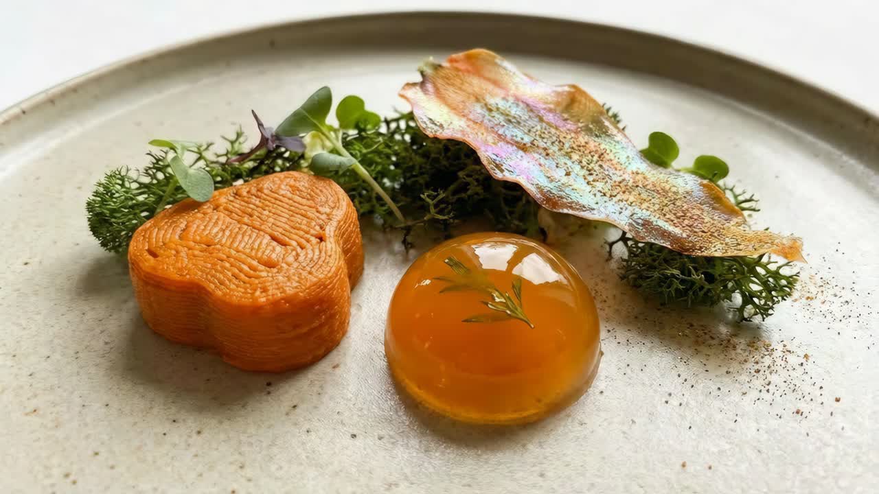 Piatto gourmet con gelatina e croccante