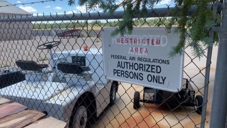A Restricted Area sign at an Airport Authorized Persons Only FAA Regulations