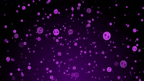 Animation-of-purple-circles-floating-on-violet-background