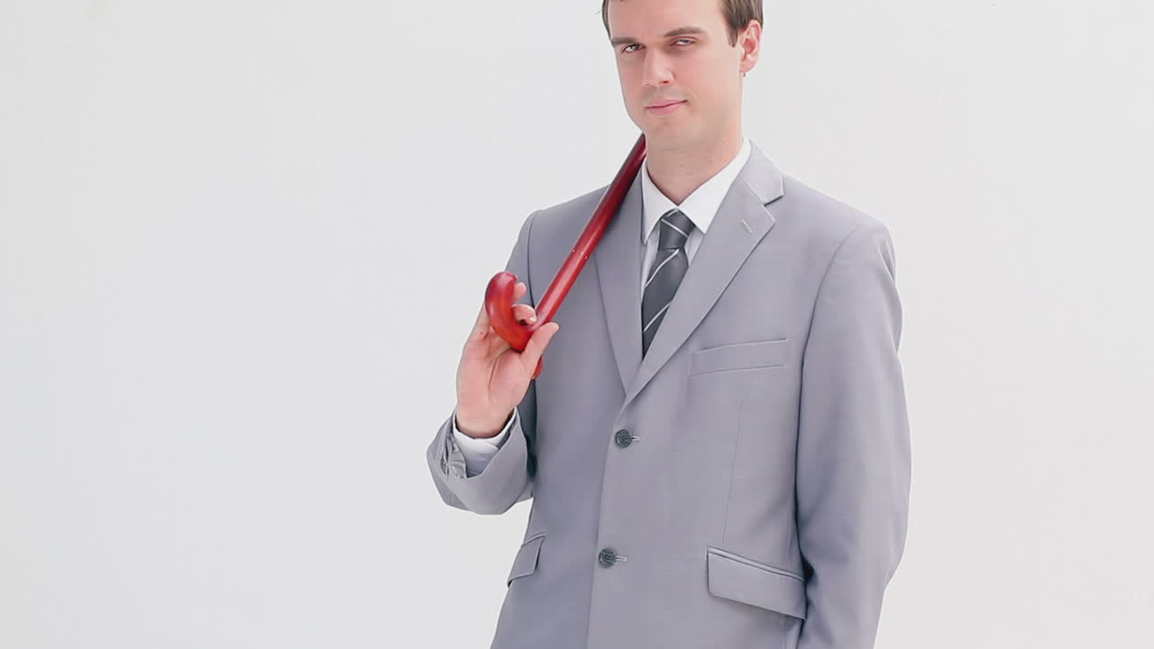 지이 를 사용 하는 사업가