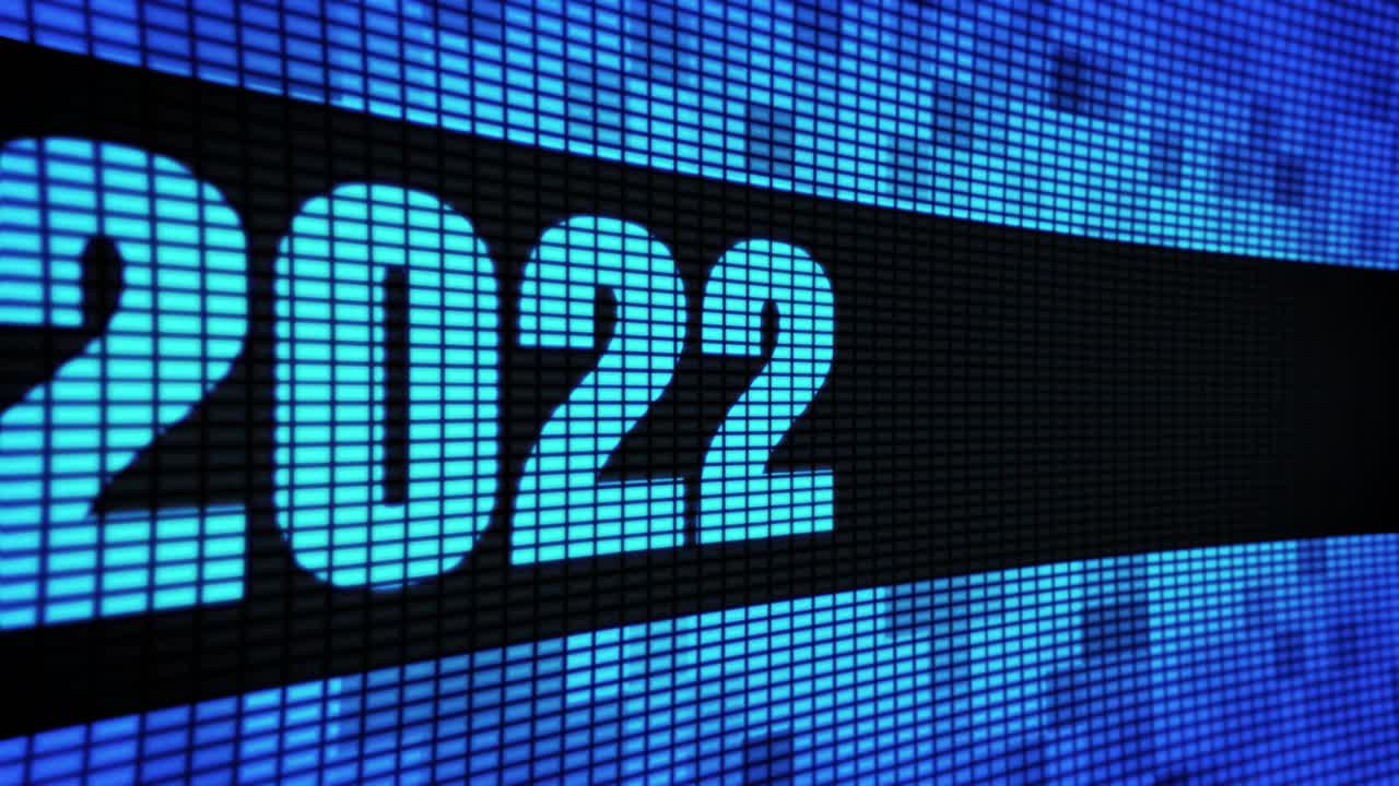2022 on a LED screen