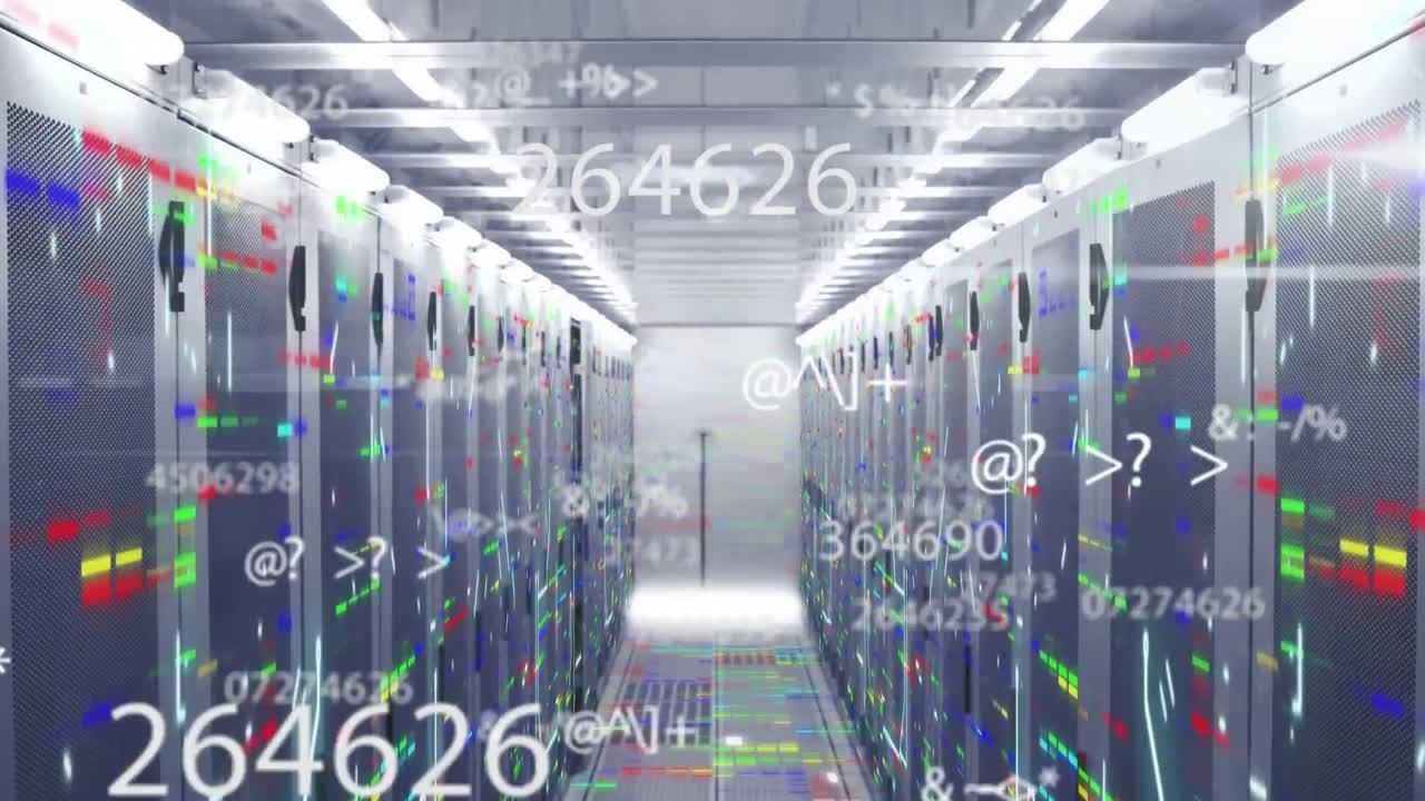 Animation of scientific data processing over server room