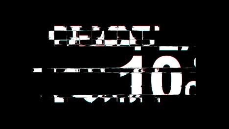 flat 10% off glitch effect text digital tv distortion 4k loop animation