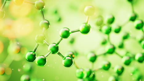 transparent green molecules background, 3d rendering.