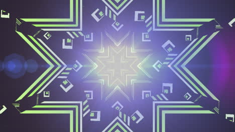 animación de líneas que forman un patrón de estrellas sobre las llamaradas de la lente contra un fondo negro