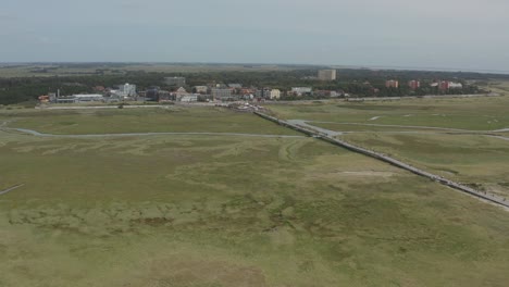 Drone---Aerial-shot-of-the-green-nature-beach-of-St