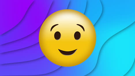 animación del emoticón del beso sobre un fondo azul