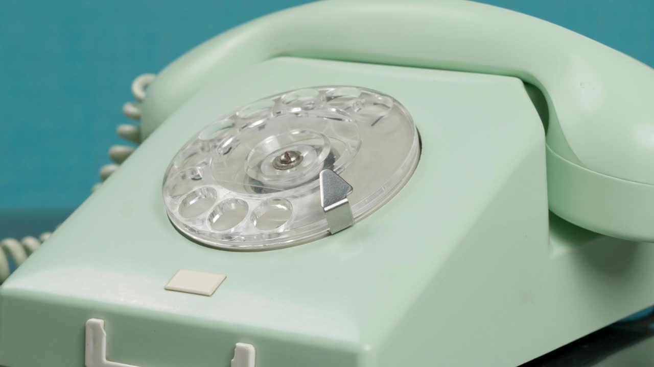 Retro telephone. Disk apparatus. Panorama.