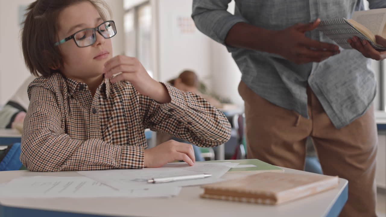 School Boy Napping in Class