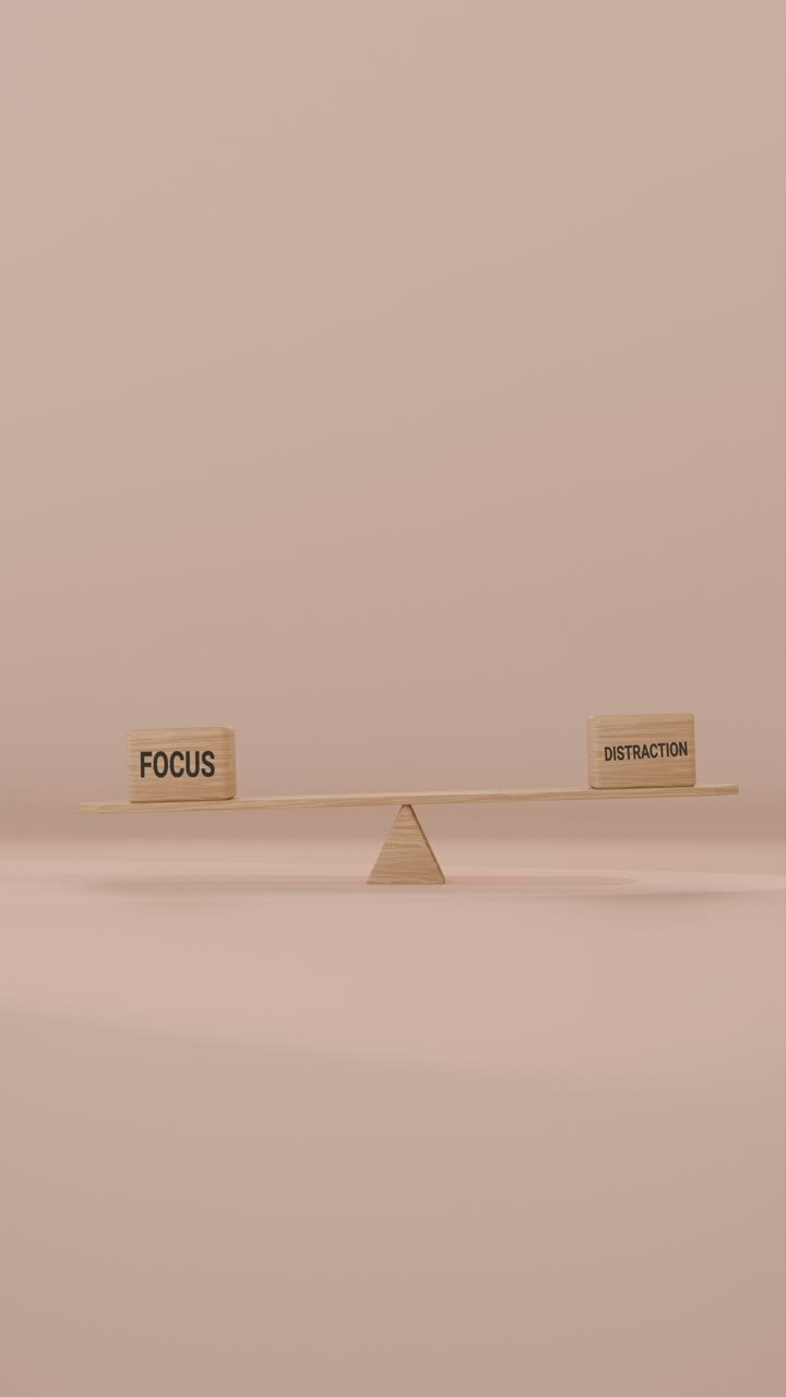 VERITCAL VIDEO OF FOCUS AND DISTRACTION BALANCING ON SEESAW