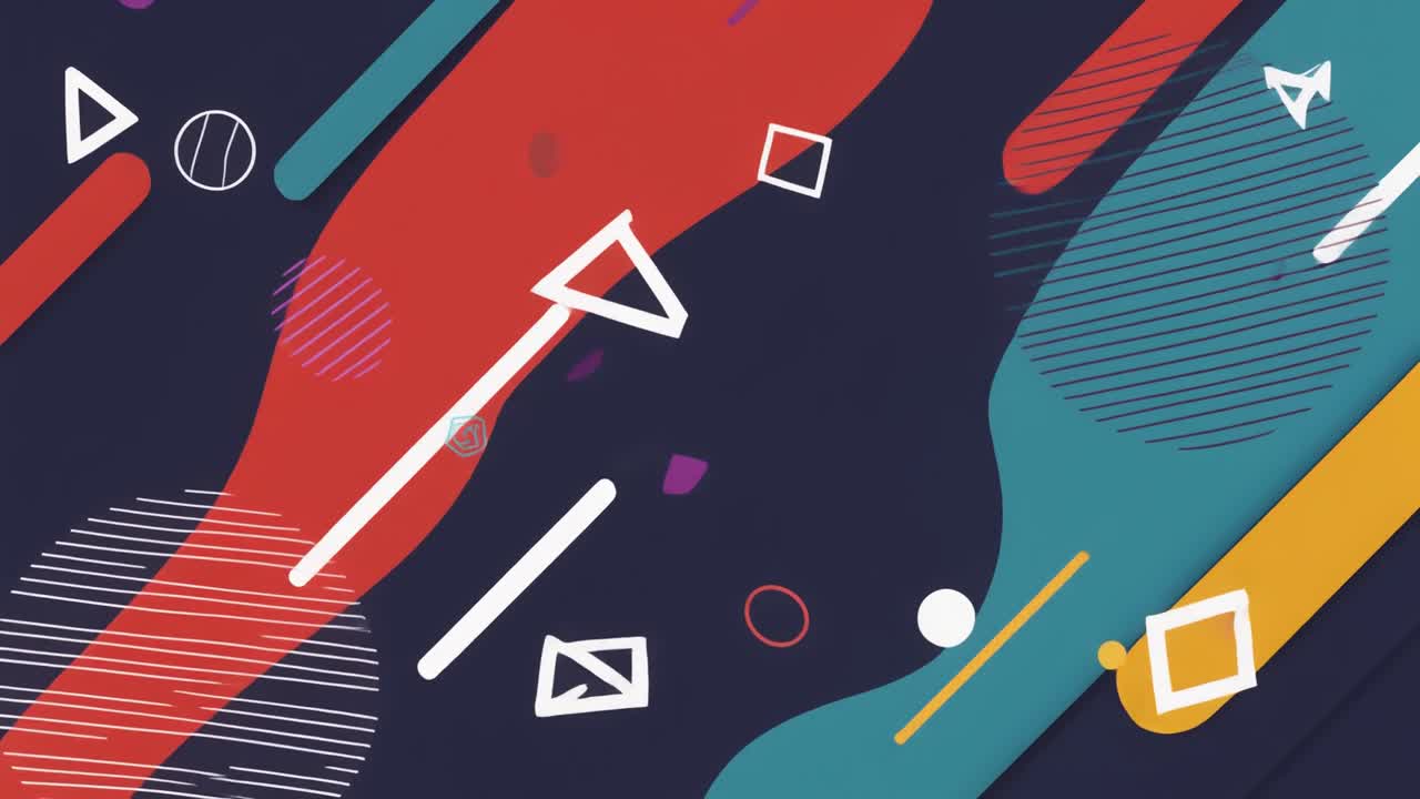 Abstract Geometric Shapes Animation with Dynamic Colorful Background
