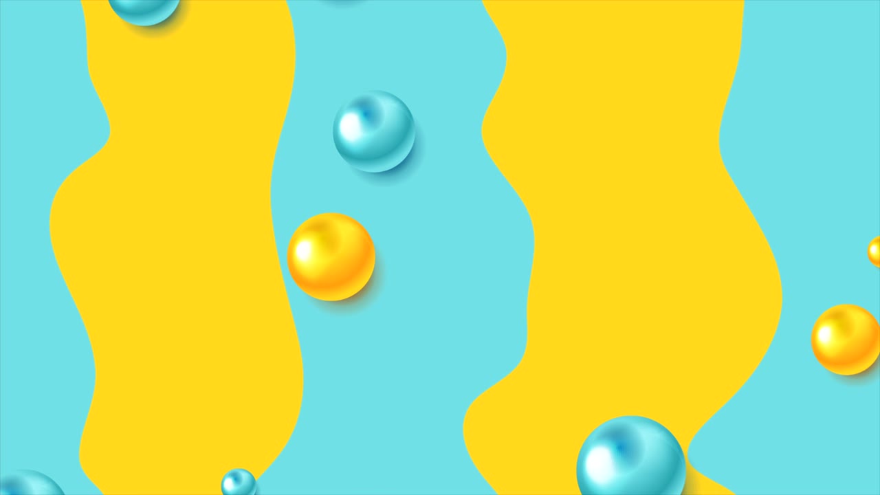 fondo de movimiento ondulado de contraste mínimo abstracto con bolas 3d brillantes