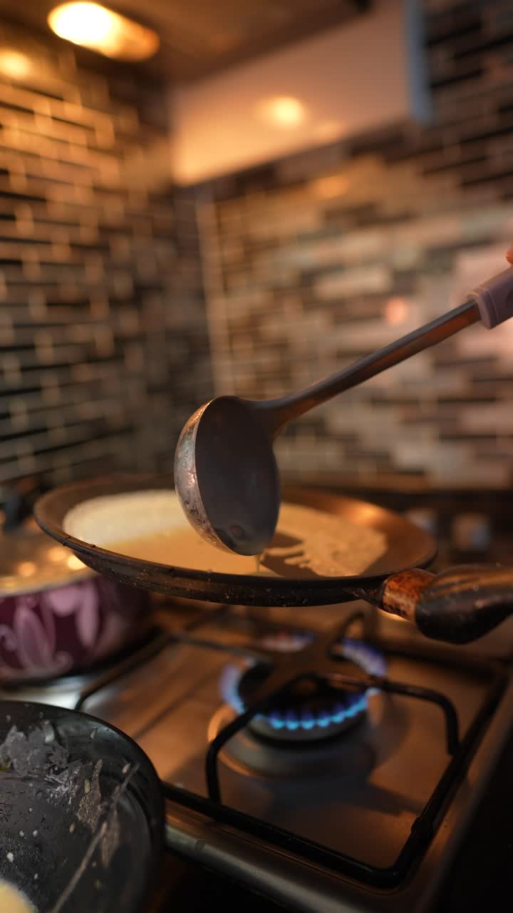 Cooking Pancakes on a Gas Stove