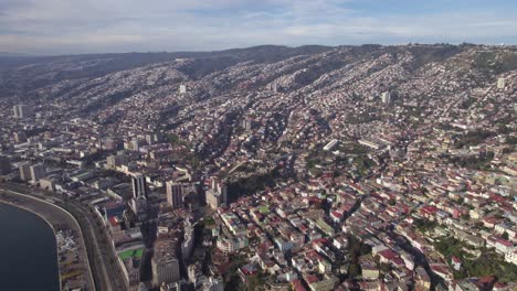 Establishing-Shot-Of-Valparaiso-City.-Aerial-Parallax-Shot