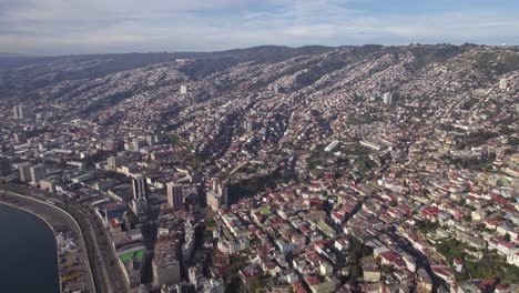 imagen de la ciudad de valparaíso. imagen aérea de paralaje.