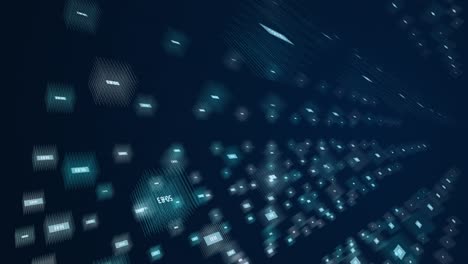 concepto de visualización de grandes datos. algoritmos de aprendizaje automático. análisis de información. red de código binario que lleva datos tecnológicos y conectividad. fondo azul.