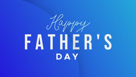 happy fathers day text animation on blue backdrop