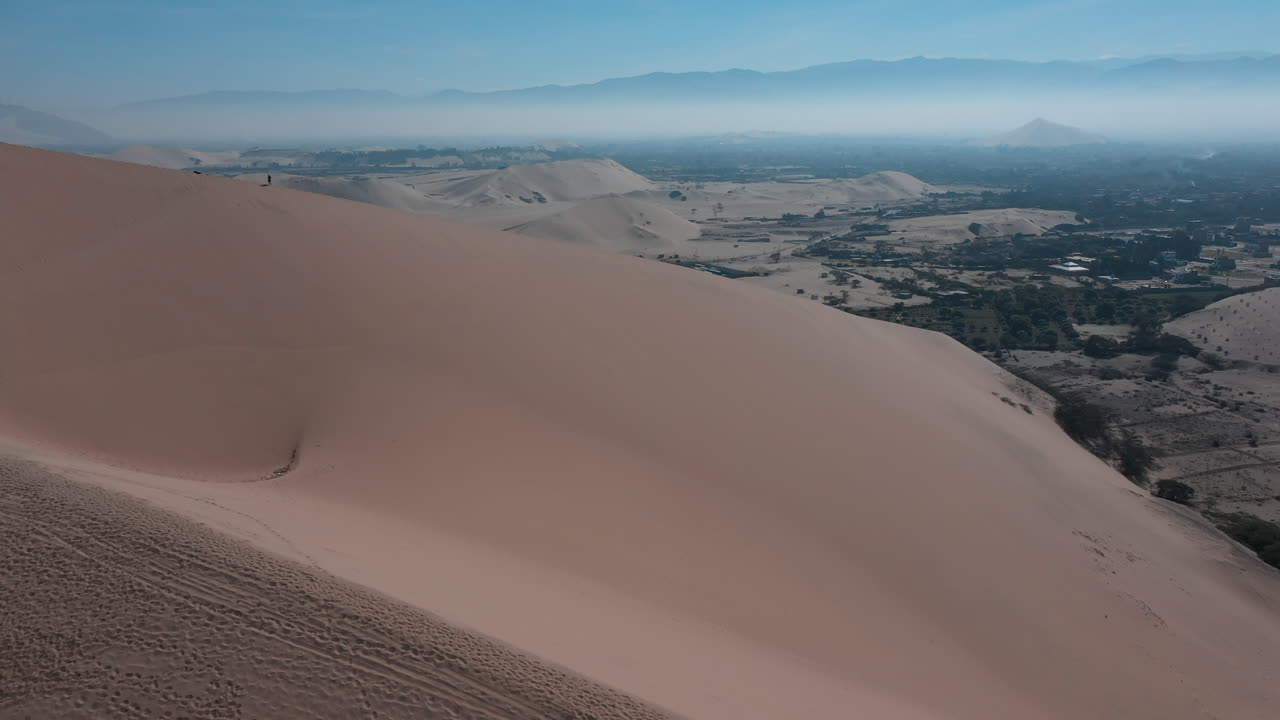 huacachina, perú, desierto, drone aéreo