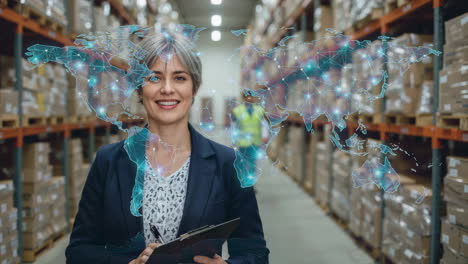 global supply chain network with warehouse manager
