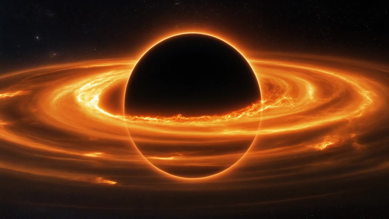 Cinematic Animation of a Black Hole with Glowing Accretion Disk