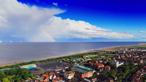 tormenta que se avecina sobre la ciudad costera de skegness