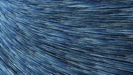 líneas azules que fluyen, líneas luminosas, renderización en 3d.