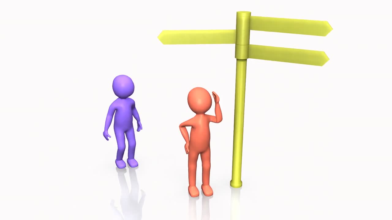 3d 남자들은 그들의 길을 찾고 있습니다.