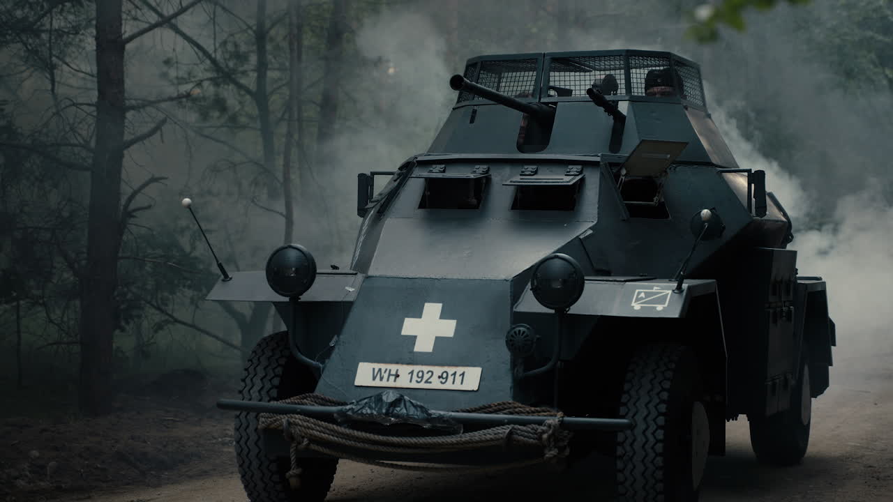 WW2 German Armored Medical Vehicle in the Woods