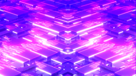 4k looped cybernetic neon background