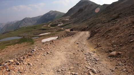 driving on black bear pass trail around mineral basin