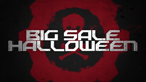 halloween big sale with skull and toxic sign on grunge texture