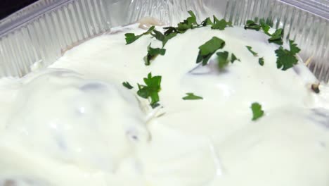 creamy sauce with dumplings