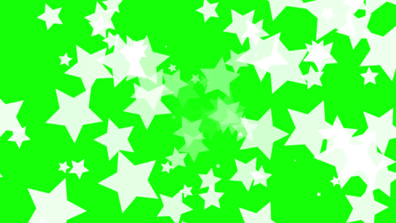 fondo verde con estrellas en movimiento