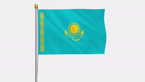 loop video of kazakhstan flag  fluttering in the wind, slow motion video of 4k , with alpha channel