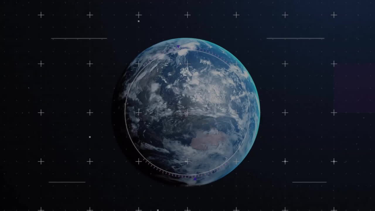 Animation of scope scanning over spinning globe