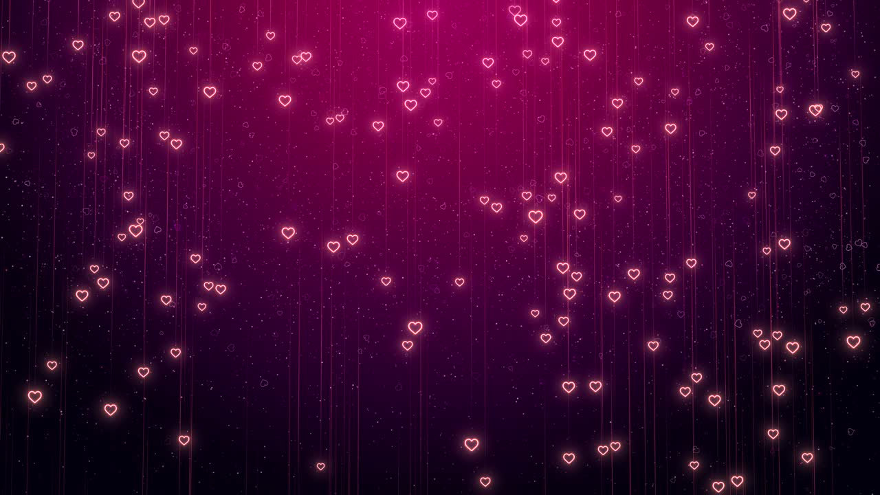 Glowing Heart Rain Background Romantic Falling Hearts Love Animation