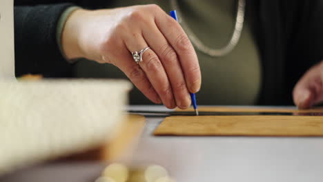 crafting and measuring with a ruler