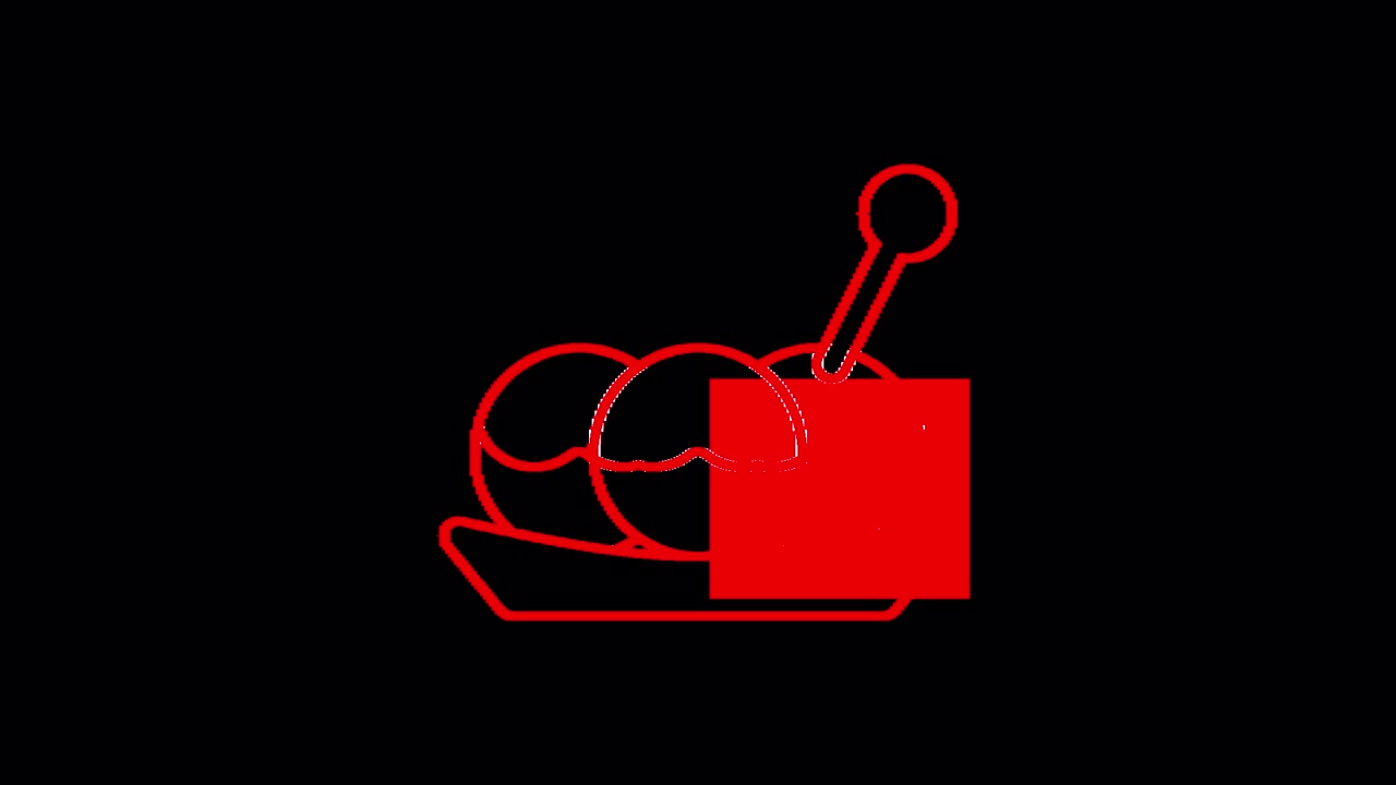 Animated Red Outline Drawing of Ice Cream Dessert