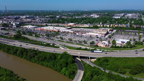 lennox shopping mall in columbus, ohio.  aerial drone